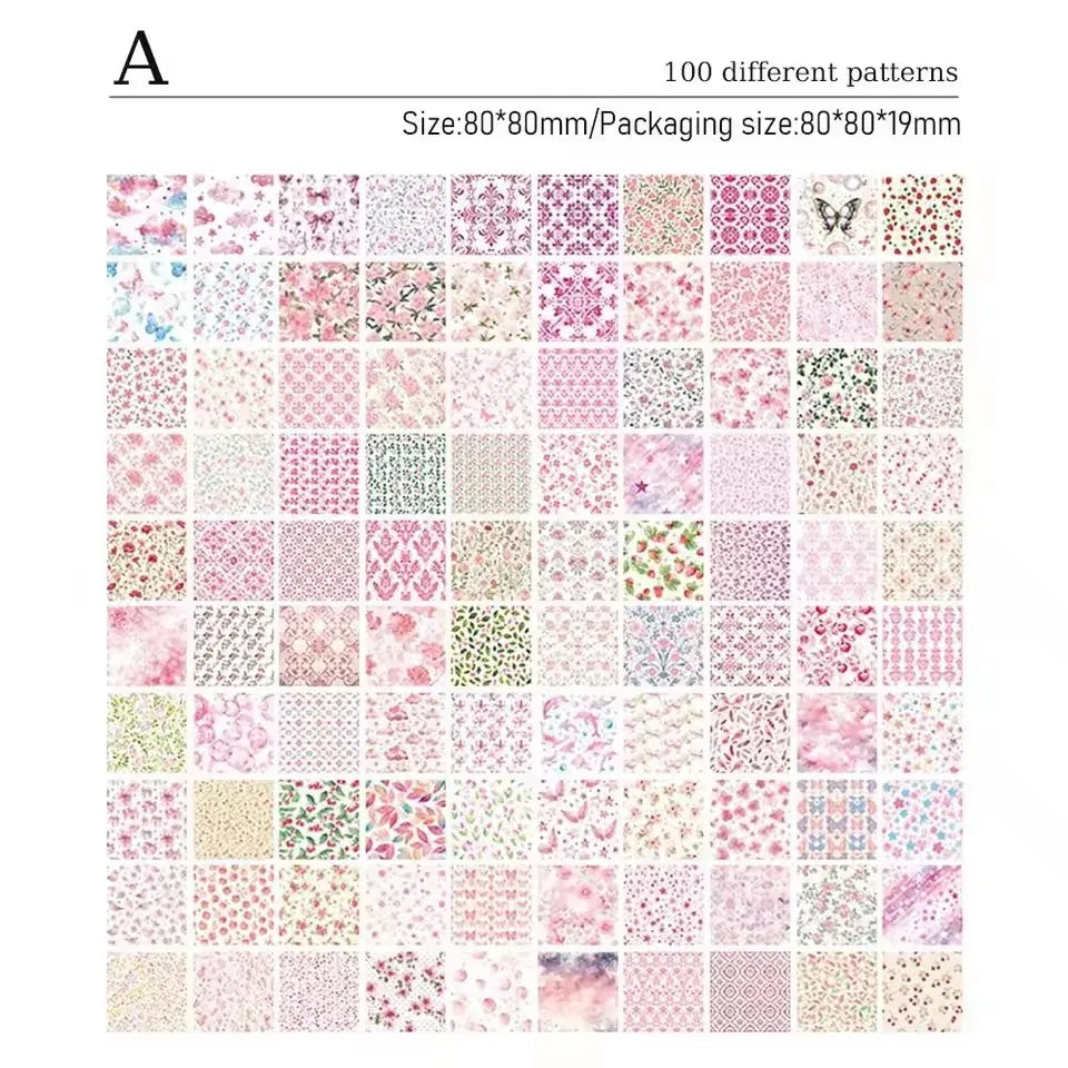 100pcs Vintage Paper Multi Style Deco Retro Stationery Supplies Writing Paper Junk Journal Label Scrapbooking Material Supplies