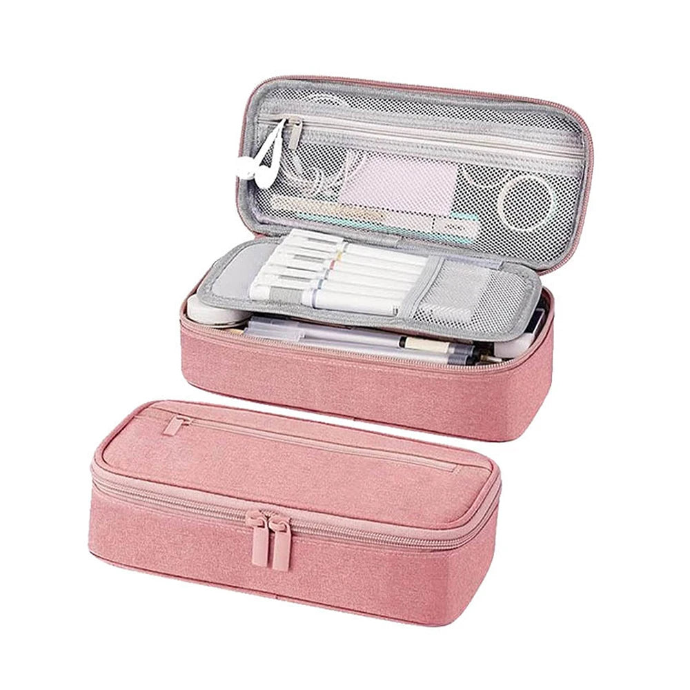 Portable pencil case, large capacity pencil case stationery pencil case, large capacity storage bag pouch holder box organiser