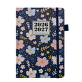 2026 2027 Floral Print Planner Weekly Monthly A5 Size 144 Pages Notebook Academic Daily Yearly Schedule Calendar Flower Design